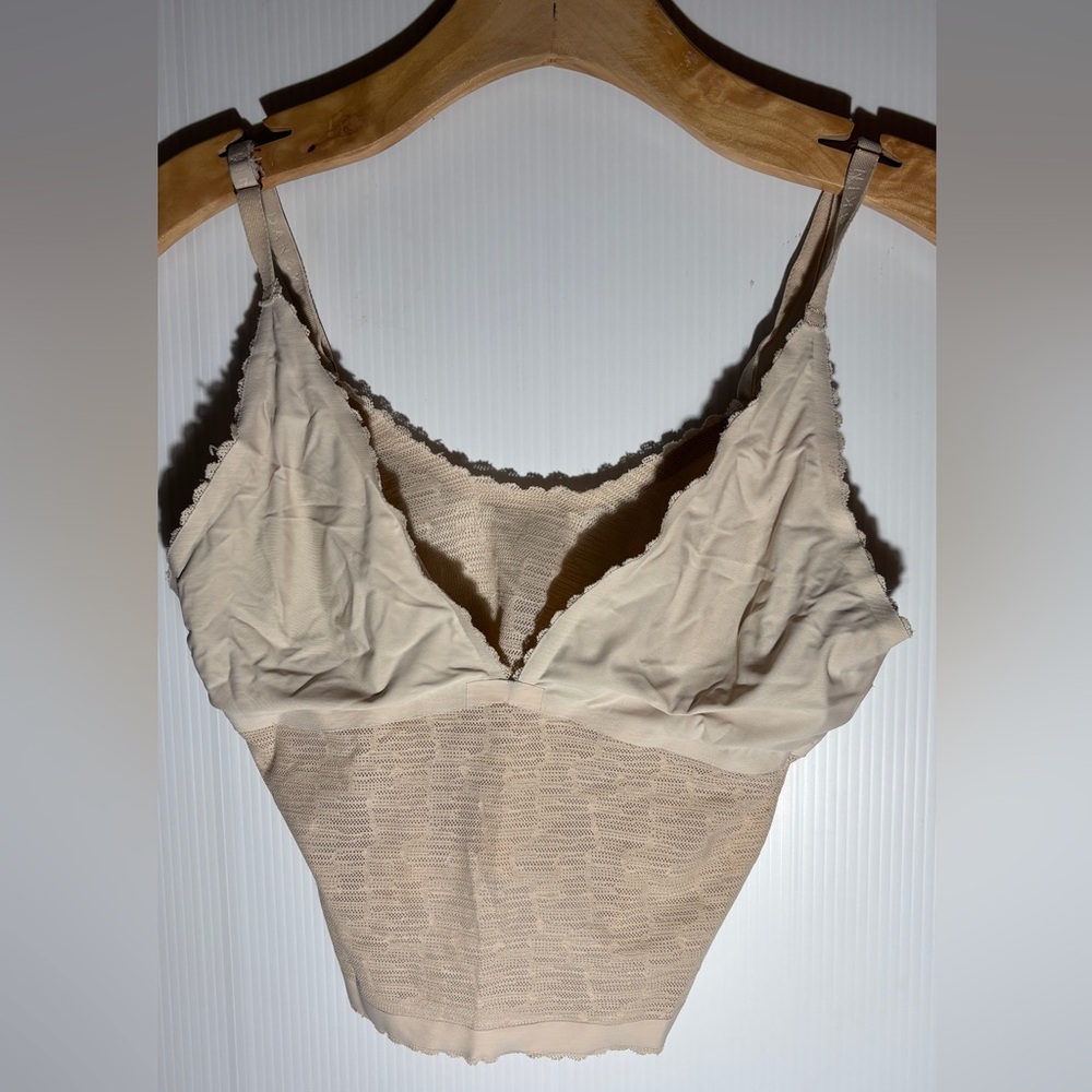 Beige Lace Trim Cami Top